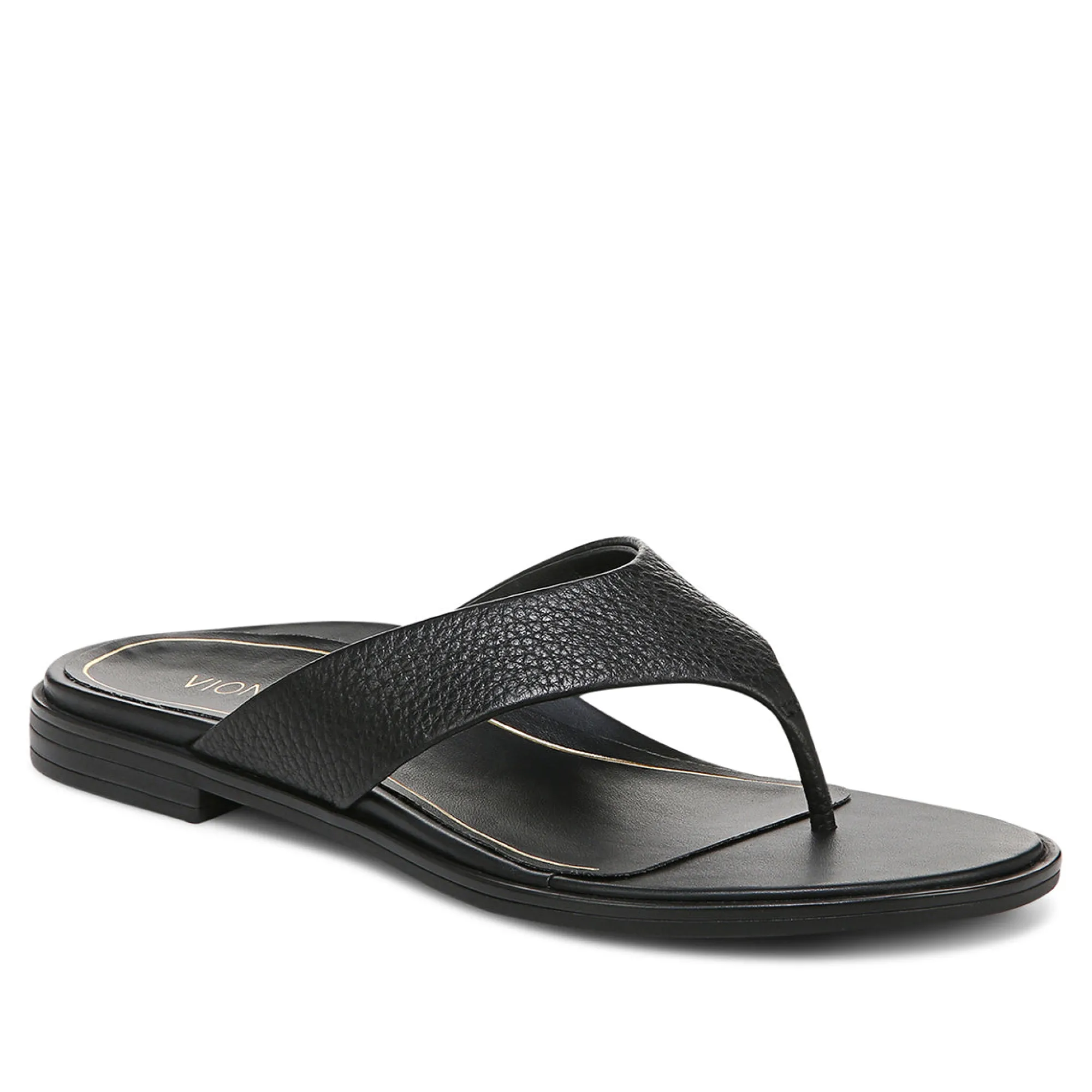 Clearance Vionic Agave Toe Post Sandal Black Leather|Classic Blue|Cream|Gold
