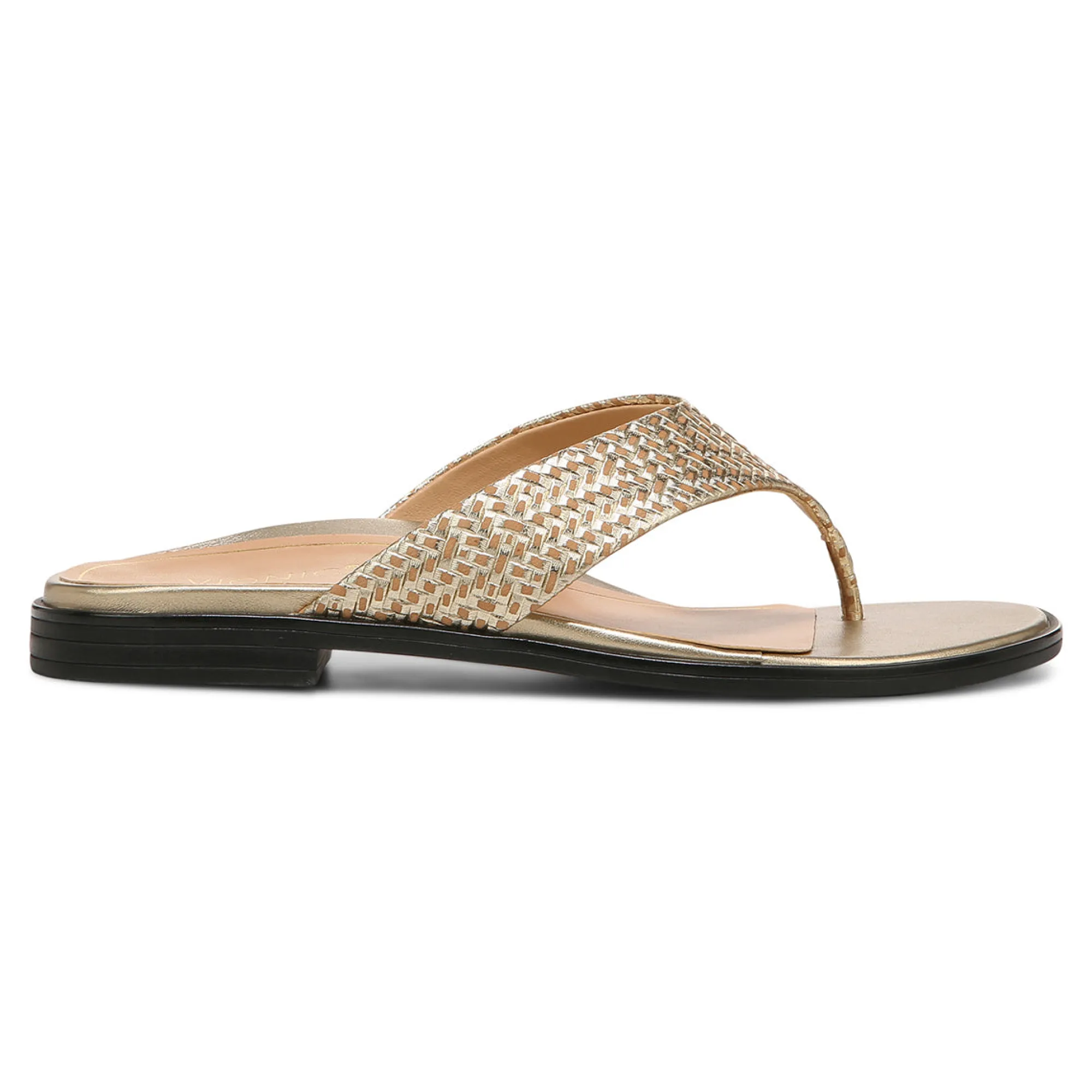 Clearance Vionic Agave Toe Post Sandal Black Leather|Classic Blue|Cream|Gold
