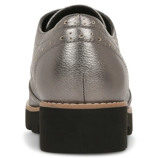Outlet Vionic Alfina Oxford (Wide) Black Patent|Pewter Metallic
