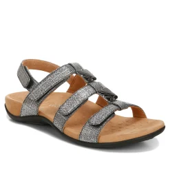 Best Sale Vionic Amber Metallic Adjustable Sandal Black Metallic|Rose Gold|Silver