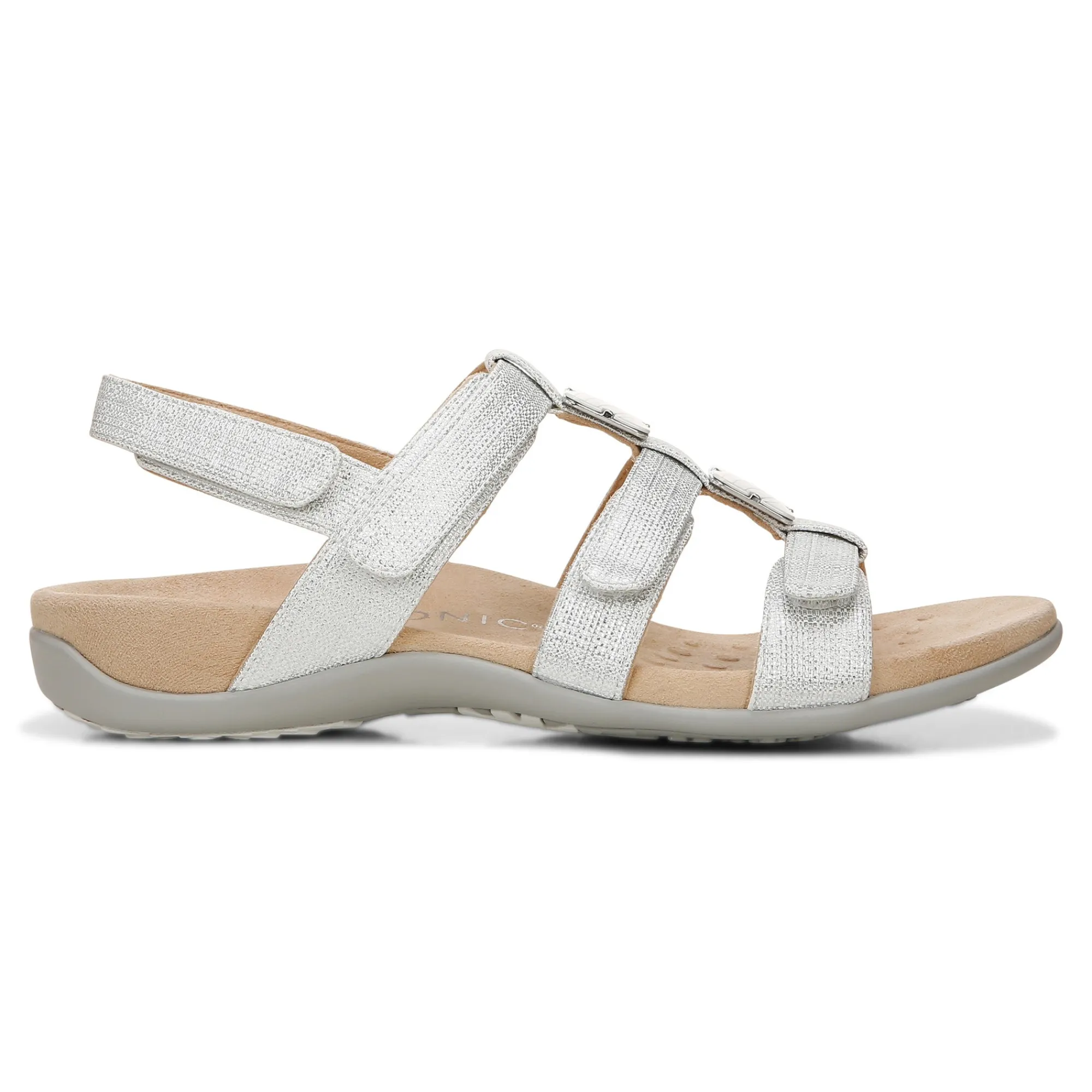 Best Sale Vionic Amber Metallic Adjustable Sandal Black Metallic|Rose Gold|Silver