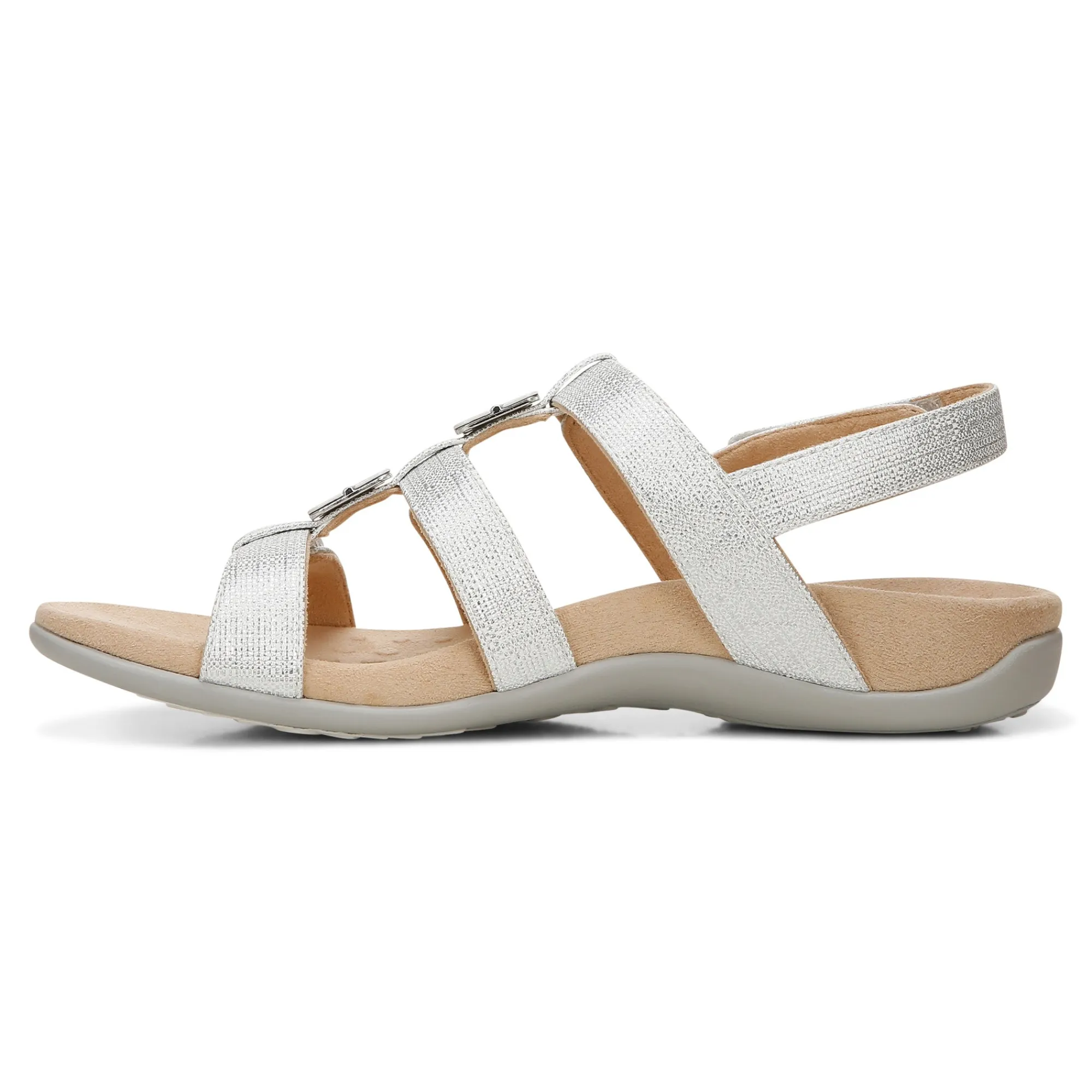 Best Sale Vionic Amber Metallic Adjustable Sandal Black Metallic|Rose Gold|Silver
