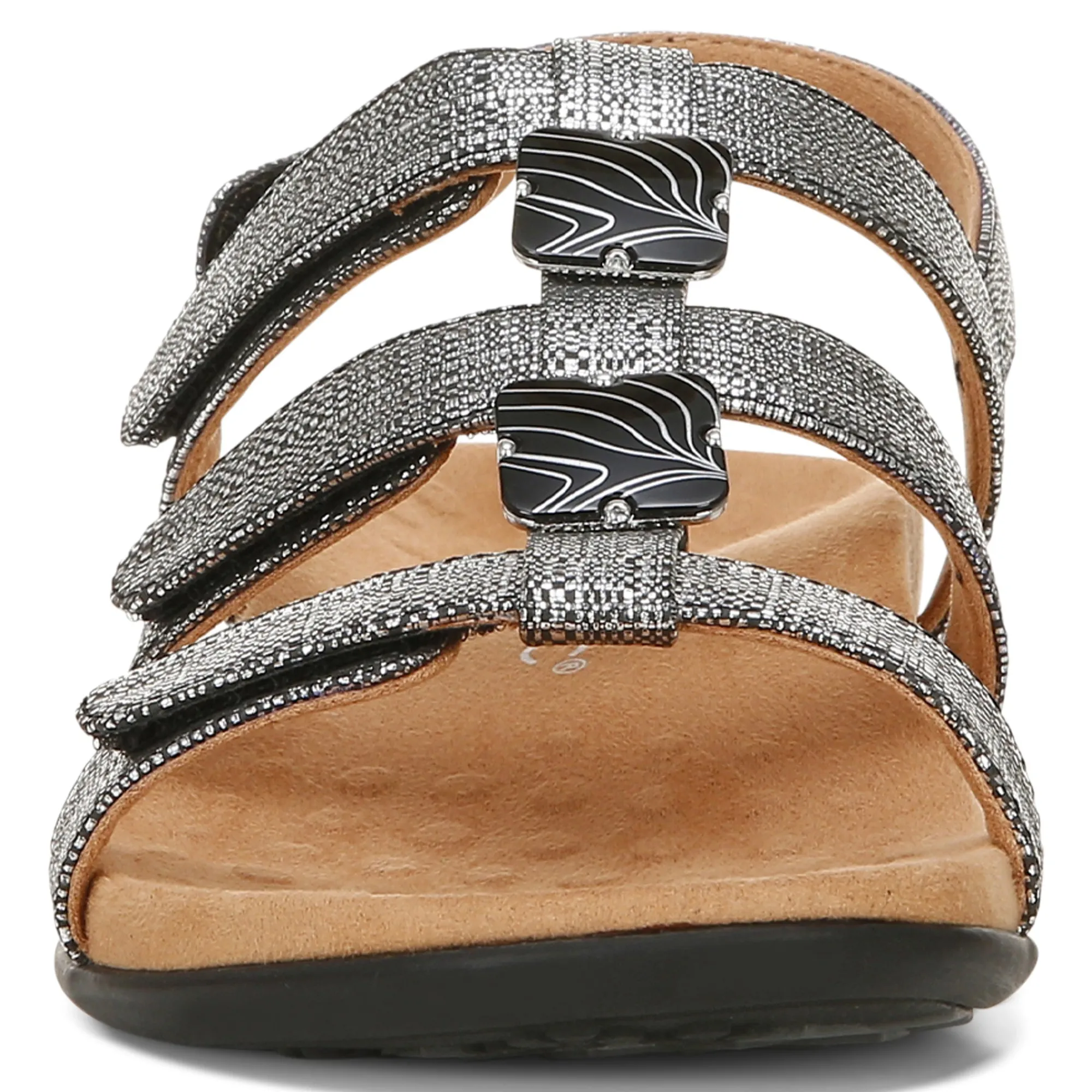 Best Sale Vionic Amber Metallic Adjustable Sandal Black Metallic|Rose Gold|Silver