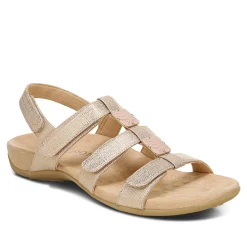 Best Sale Vionic Amber Metallic Adjustable Sandal Black Metallic|Rose Gold|Silver