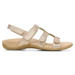 Best Sale Vionic Amber Metallic Adjustable Sandal Black Metallic|Rose Gold|Silver