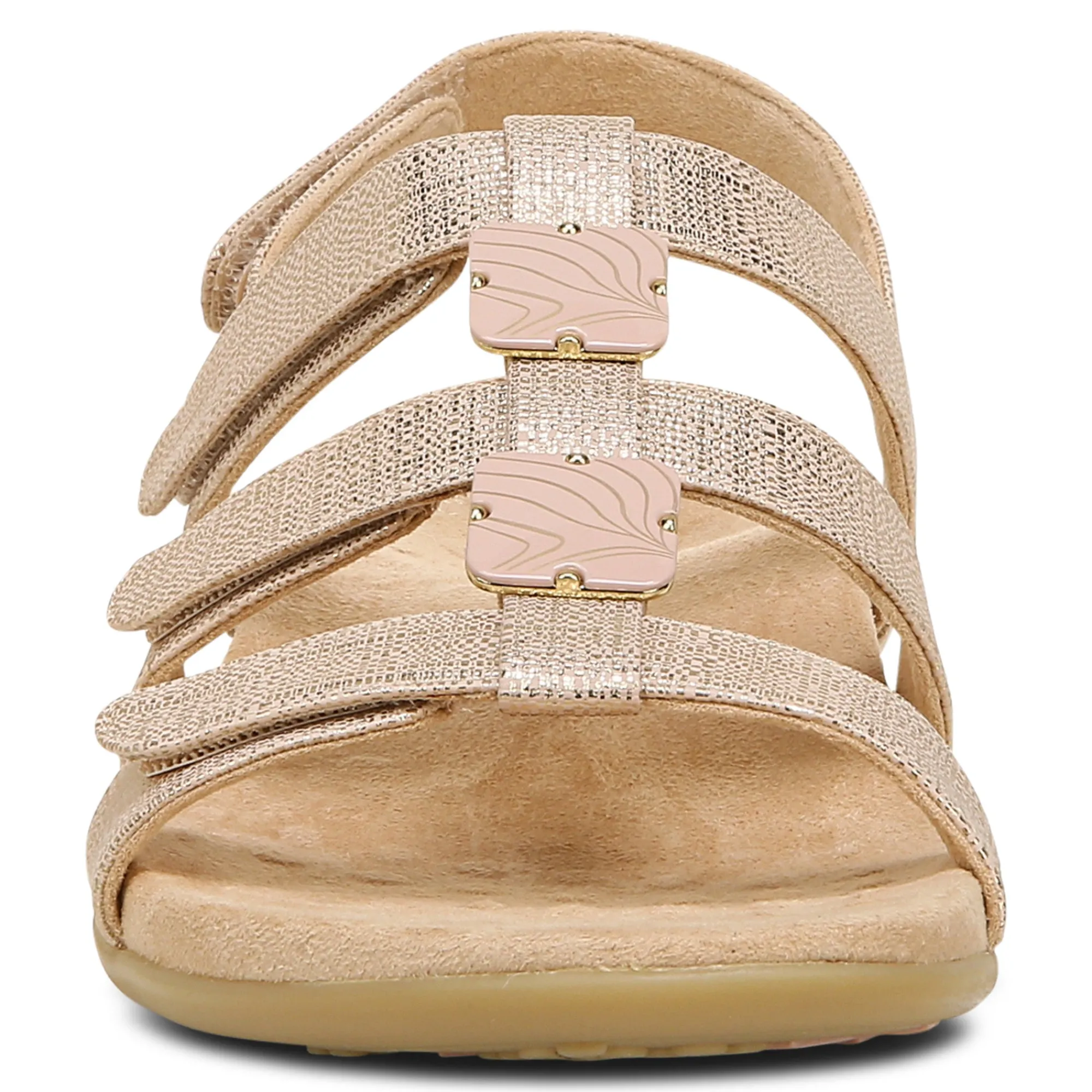 Best Sale Vionic Amber Metallic Adjustable Sandal Black Metallic|Rose Gold|Silver