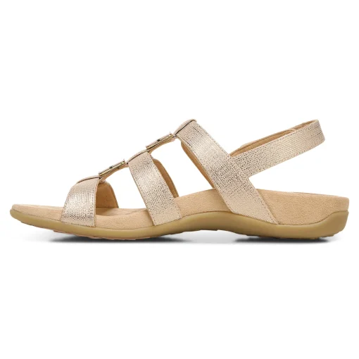 Best Sale Vionic Amber Metallic Adjustable Sandal Black Metallic|Rose Gold|Silver