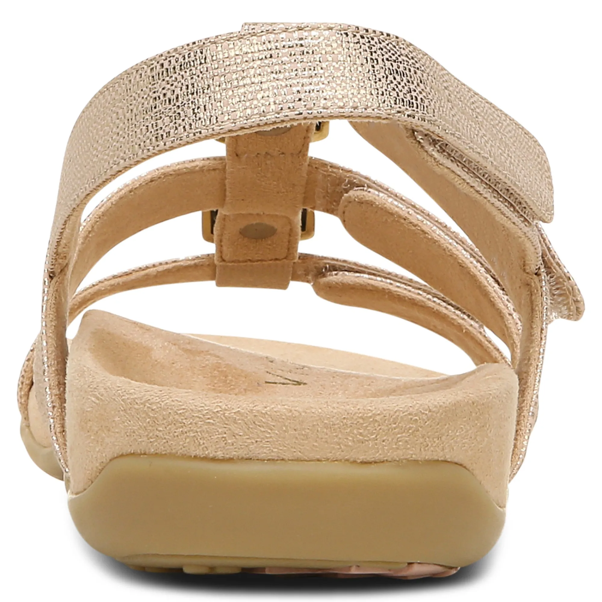 Best Sale Vionic Amber Metallic Adjustable Sandal Black Metallic|Rose Gold|Silver