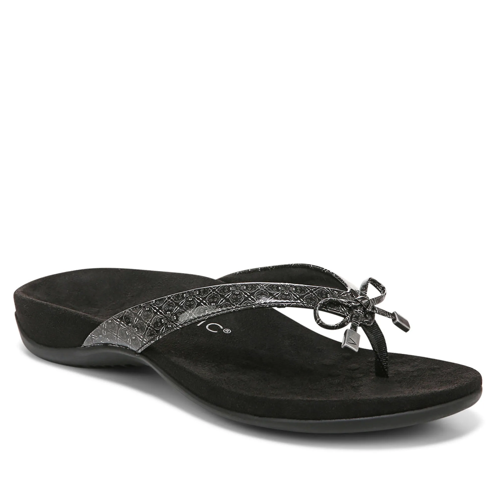 Sale Vionic Bella Toe-Post Sandal Black Patent|Black Print|Gold Cork|Marmalade