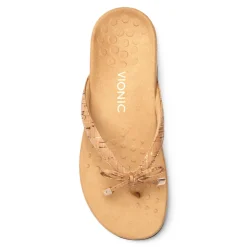 Sale Vionic Bella Toe-Post Sandal Black Patent|Black Print|Gold Cork|Marmalade