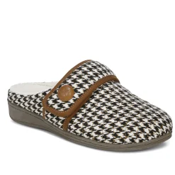 Shop Vionic Carlin Slipper Black|Cream|Cream Multi|Light Grey