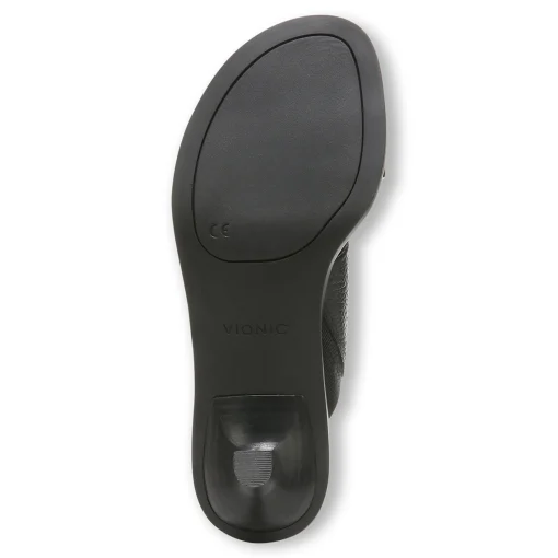 Discount Vionic Ivelle Kitten Heel Black Tumbled Leather|Macaroon