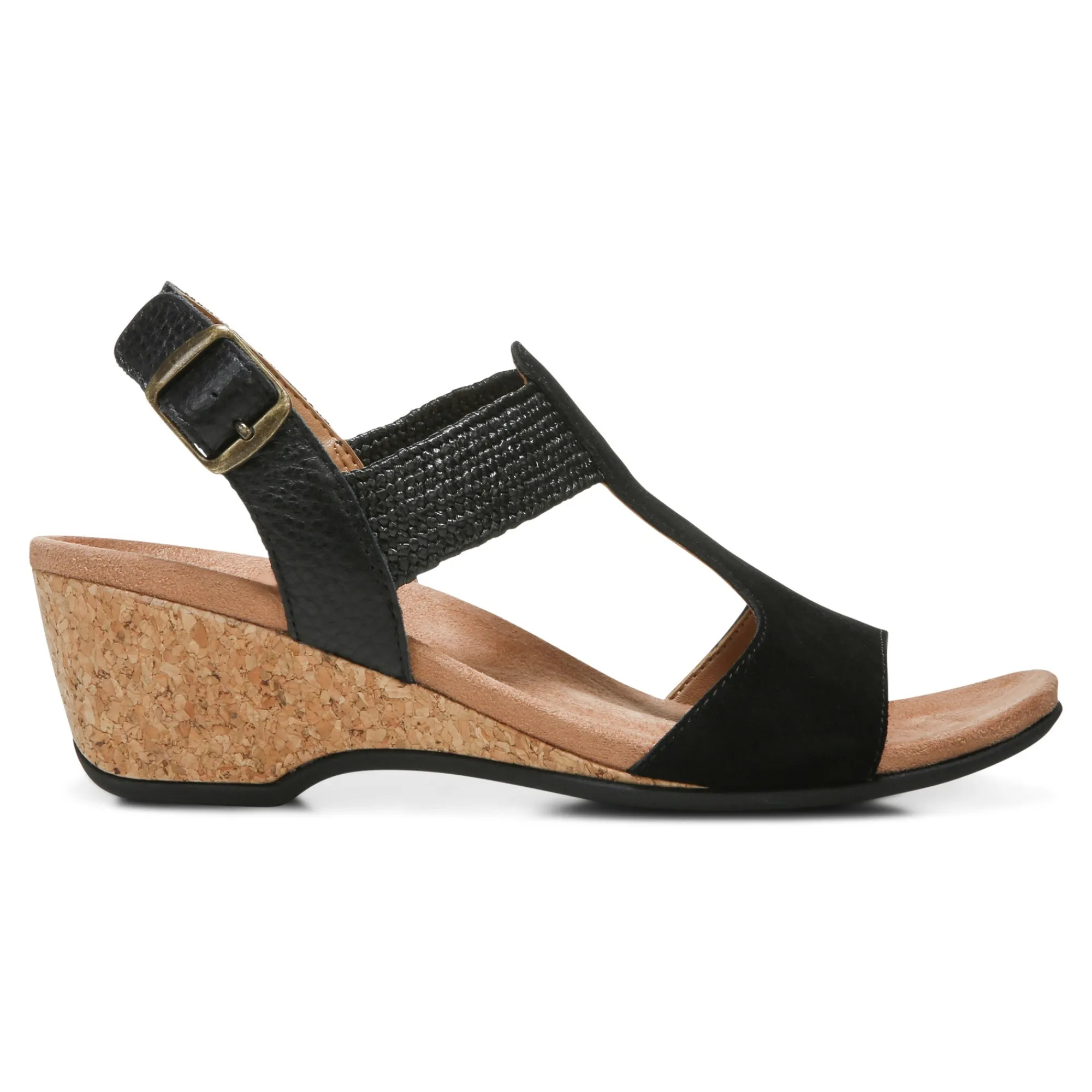 Online Vionic Kaytie Wedge Sandal Black|Blue Haze|Clay|Semolina