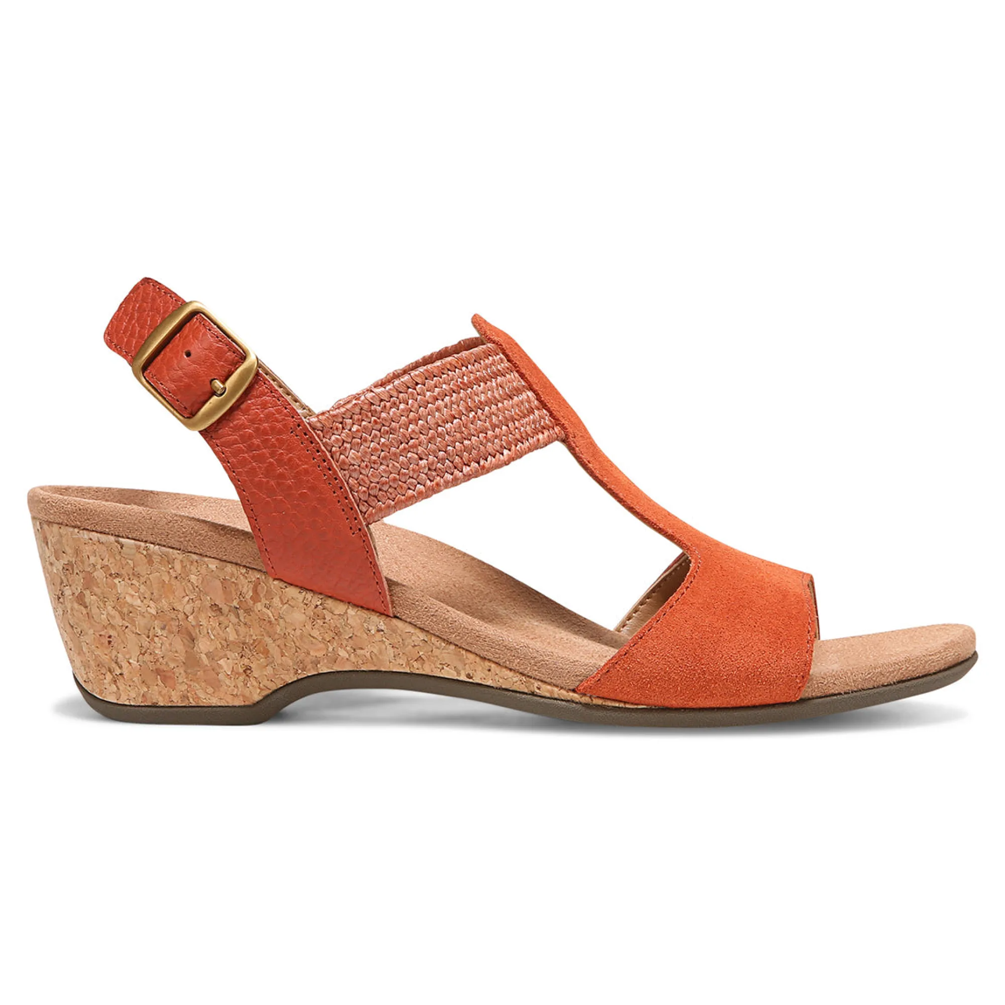 Online Vionic Kaytie Wedge Sandal Black|Blue Haze|Clay|Semolina