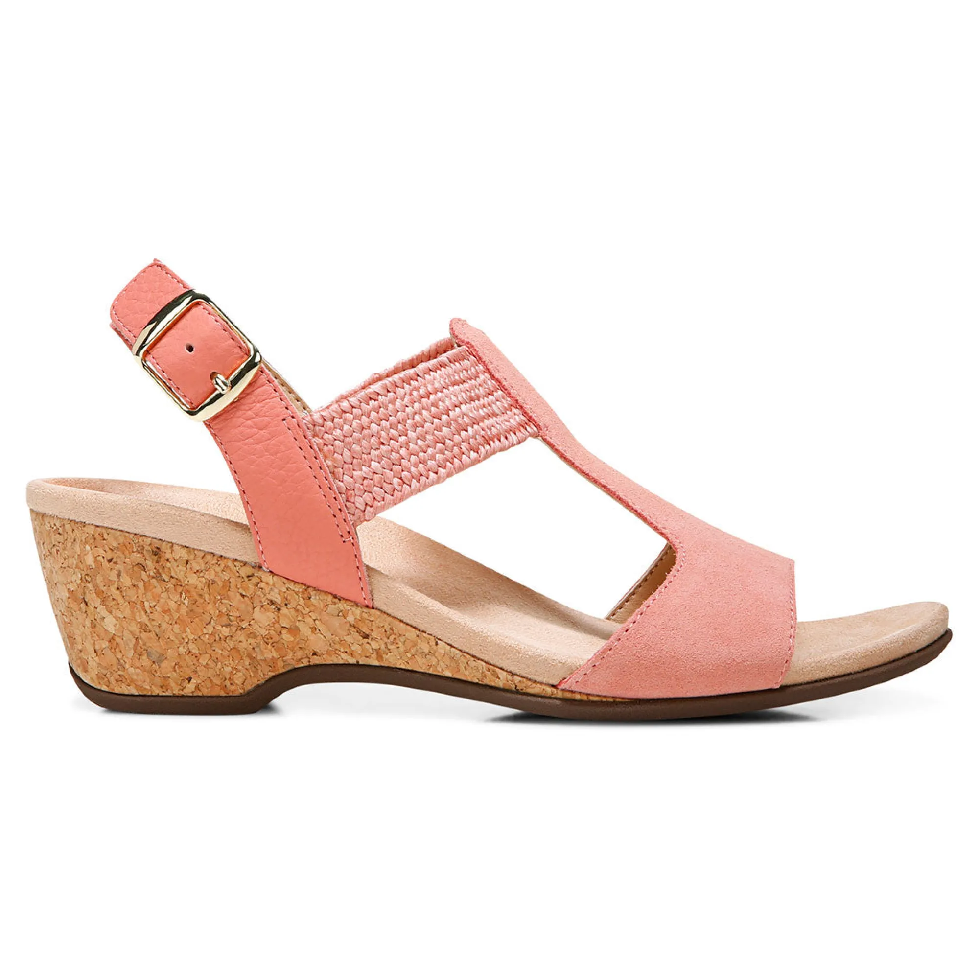 Online Vionic Kaytie Wedge Sandal Black|Blue Haze|Clay|Semolina