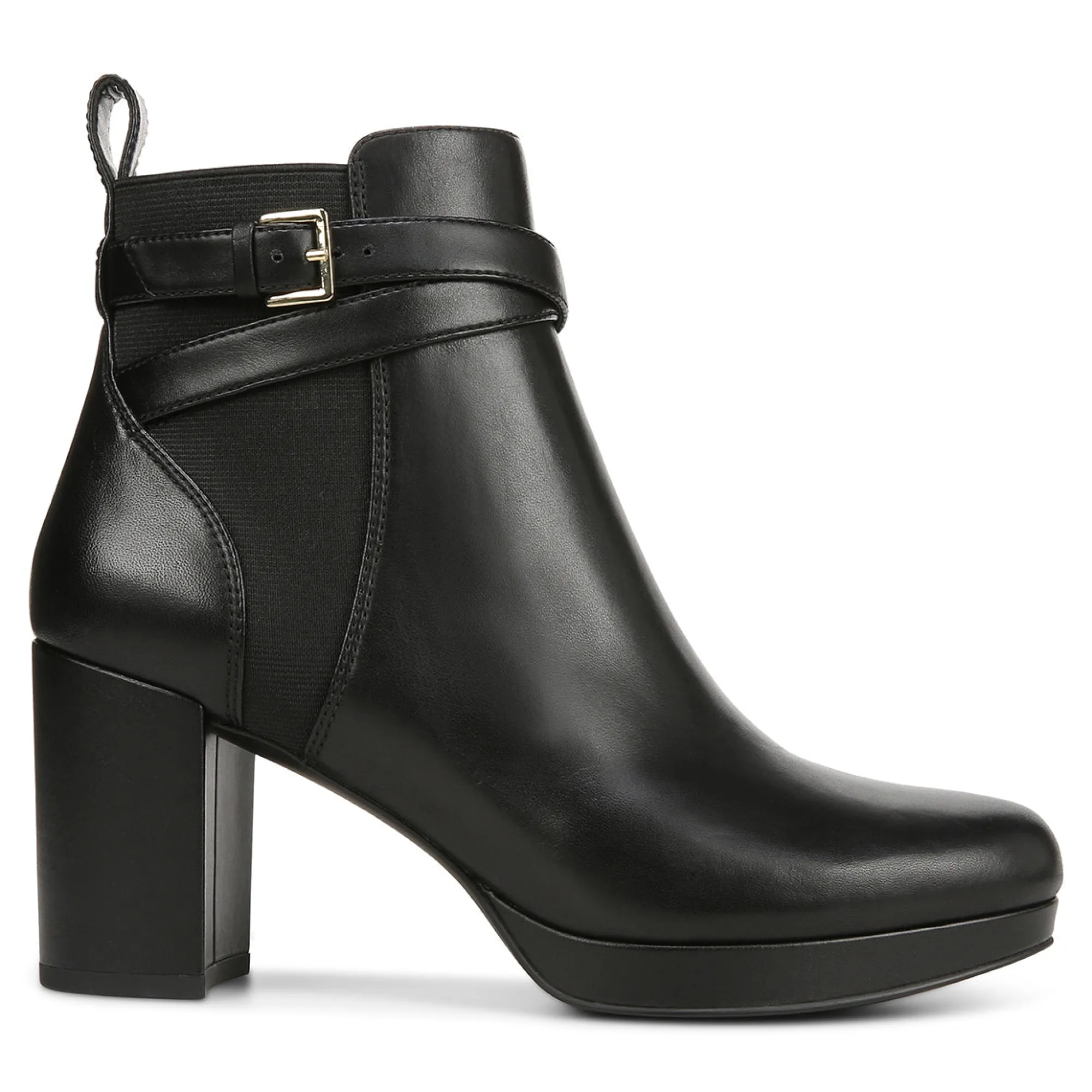 Fashion Vionic Nella Ankle Boot Black Leather|Camel Leather