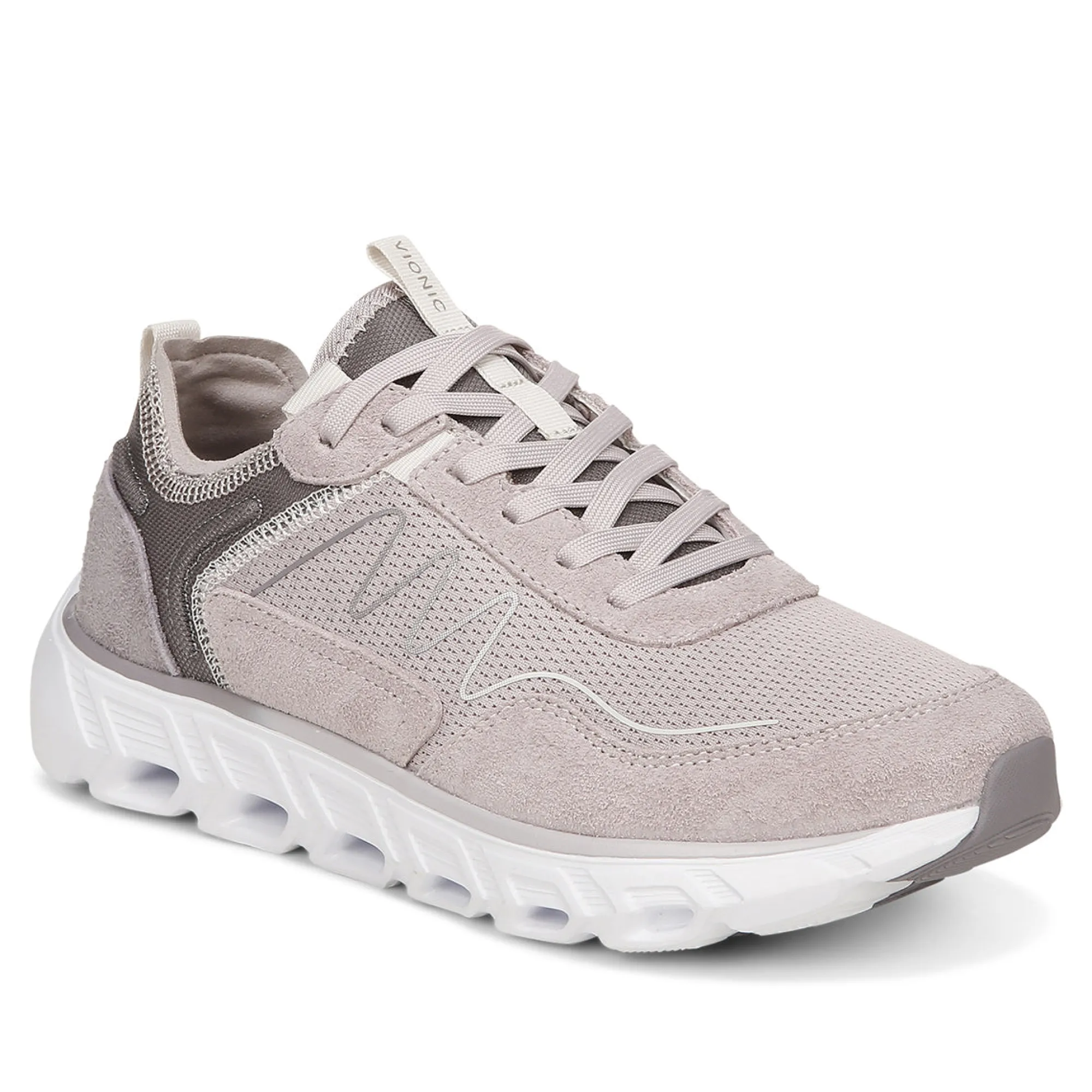 Shop Vionic Nimble Sneaker Cream Suede|Black Suede|Mist Suede