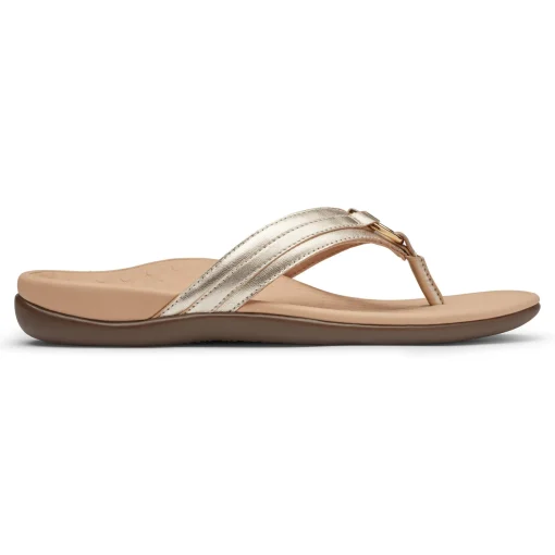 Cheap Vionic Tide Aloe Toe Post Sandal Black|Black Leather|Champagne|Lavender