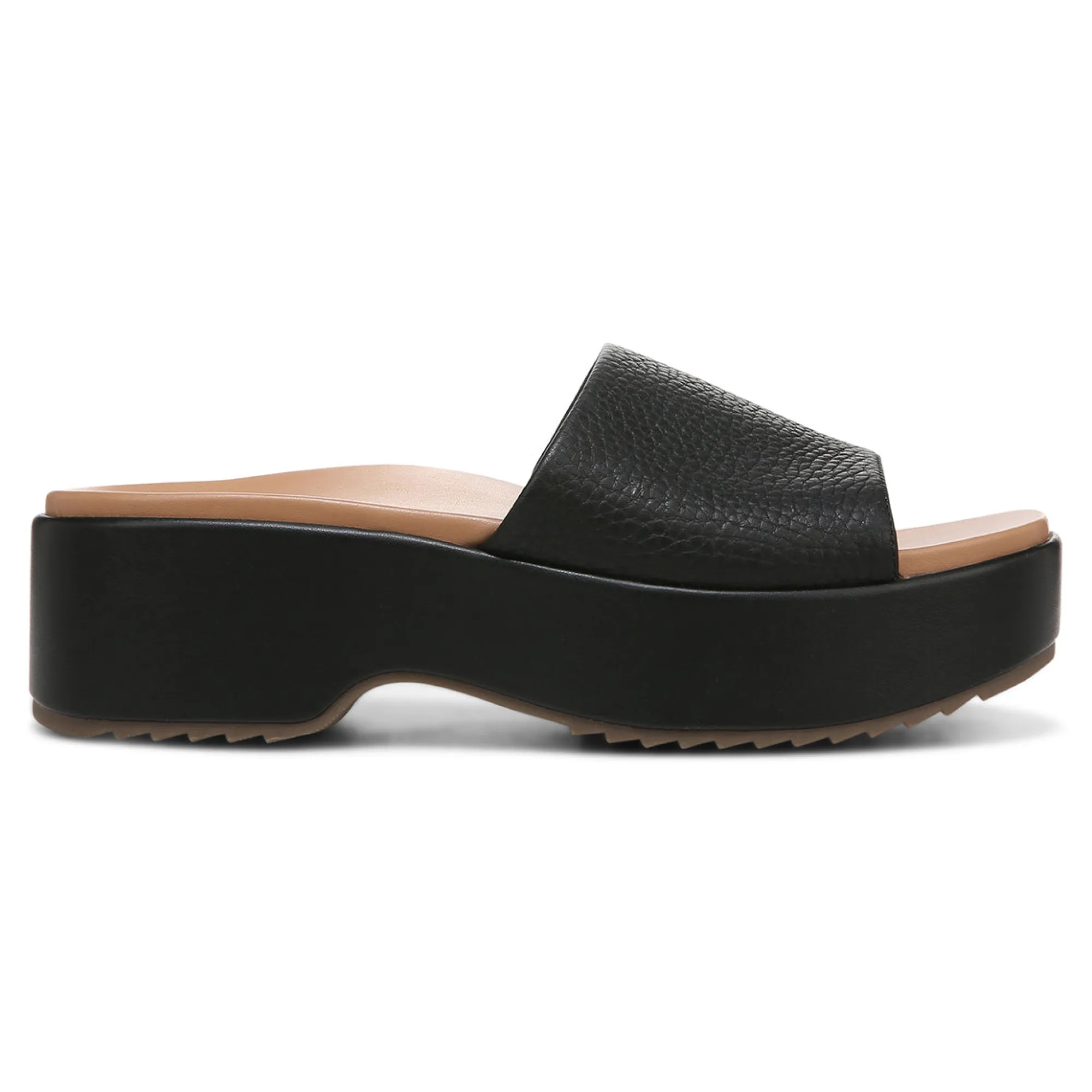 Fashion Vionic Trista Platform Sandal Black Tumbled|Cream
