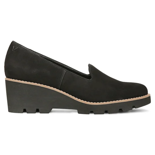 Discount Vionic Willa Wedge Black Leather|Black Suede|Navy Suede|Toffee Suede