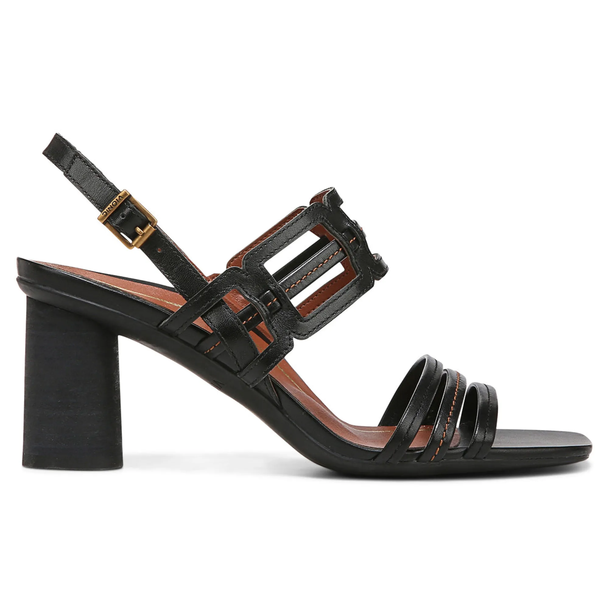Clearance Vionic Zaphira Heeled Sandal Tan|Black|Cream
